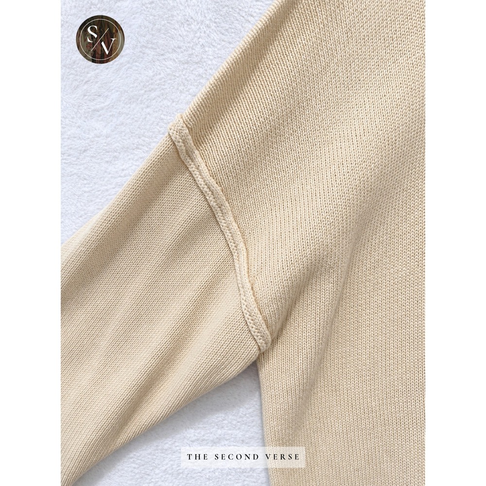 Primark Womens Large Cream Oversized Crewneck Sweater Minimalist Slouchy - Picture 3 of 9